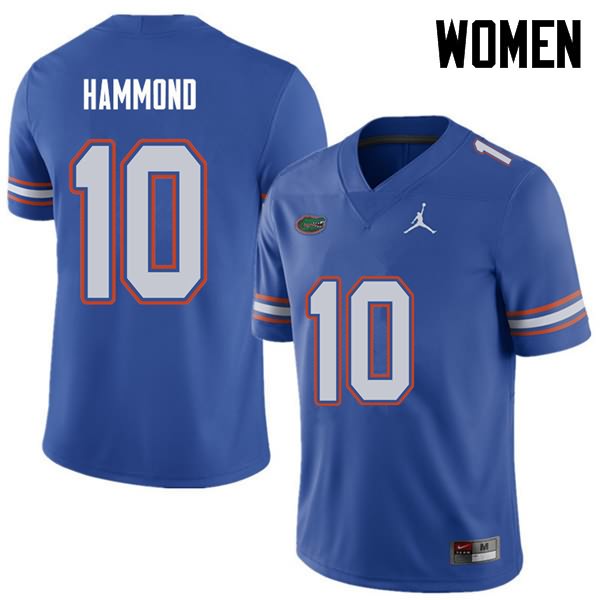 NCAA Florida Gators Josh Hammond Women's #10 Jordan Brand Royal Stitched Authentic College Football Jersey RUL6364SA